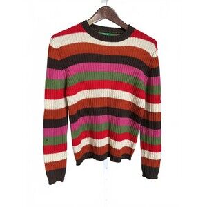 United Colors of Benetton Multicolor Striped Ribbed Sweater Size S